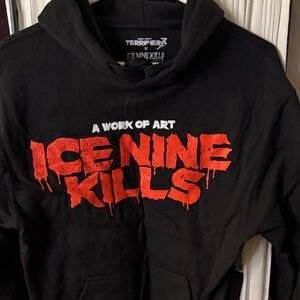 SM (limited) Black Ice Nine Kills Terrifier 3 pull over hoodie silverscreamcon